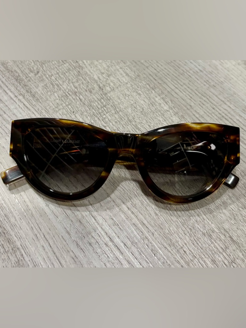 Saint Laurent Brown Tortoiseshell Sunglasses